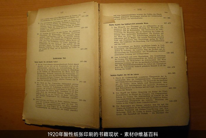 1920年酸性紙張印刷的書籍現(xiàn)狀-素材@維基百科 1920年酸性紙張印刷的書籍現(xiàn)狀-素材@維基百科